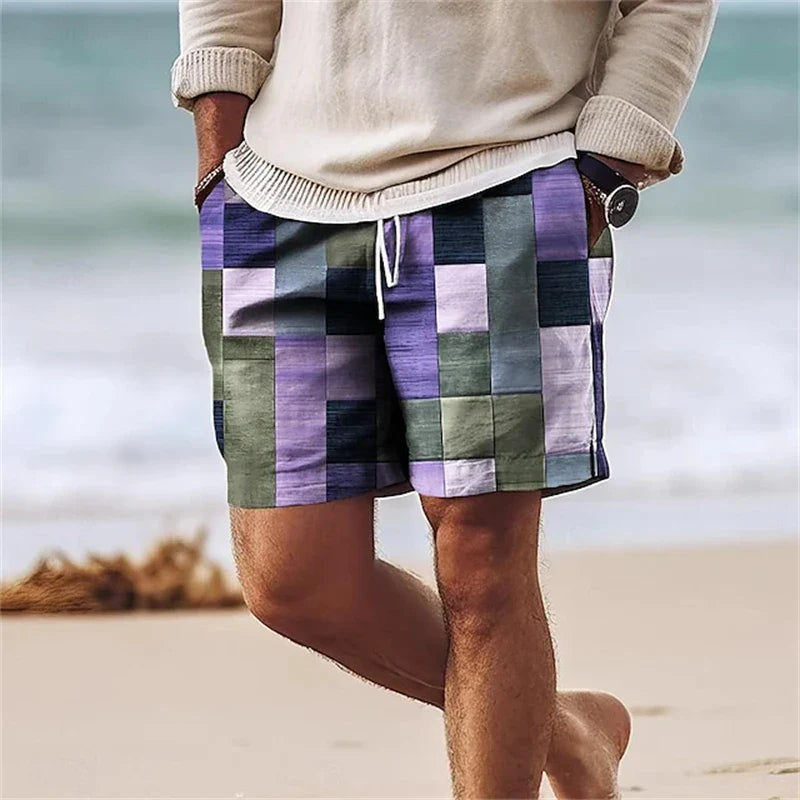 Loris™ | Pantaloncini Estivi da Uomo con Stampa 3D a Quadri