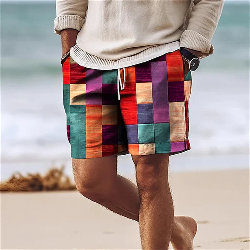 Loris™ | Pantaloncini Estivi da Uomo con Stampa 3D a Quadri