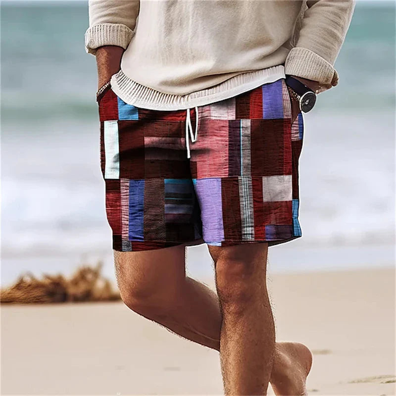 Loris™ | Pantaloncini Estivi da Uomo con Stampa 3D a Quadri