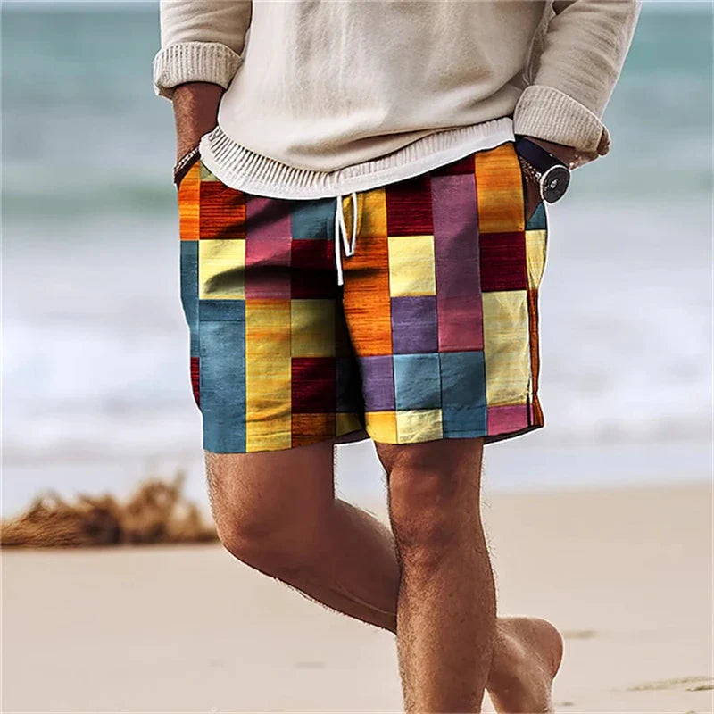 Loris™ | Pantaloncini Estivi da Uomo con Stampa 3D a Quadri
