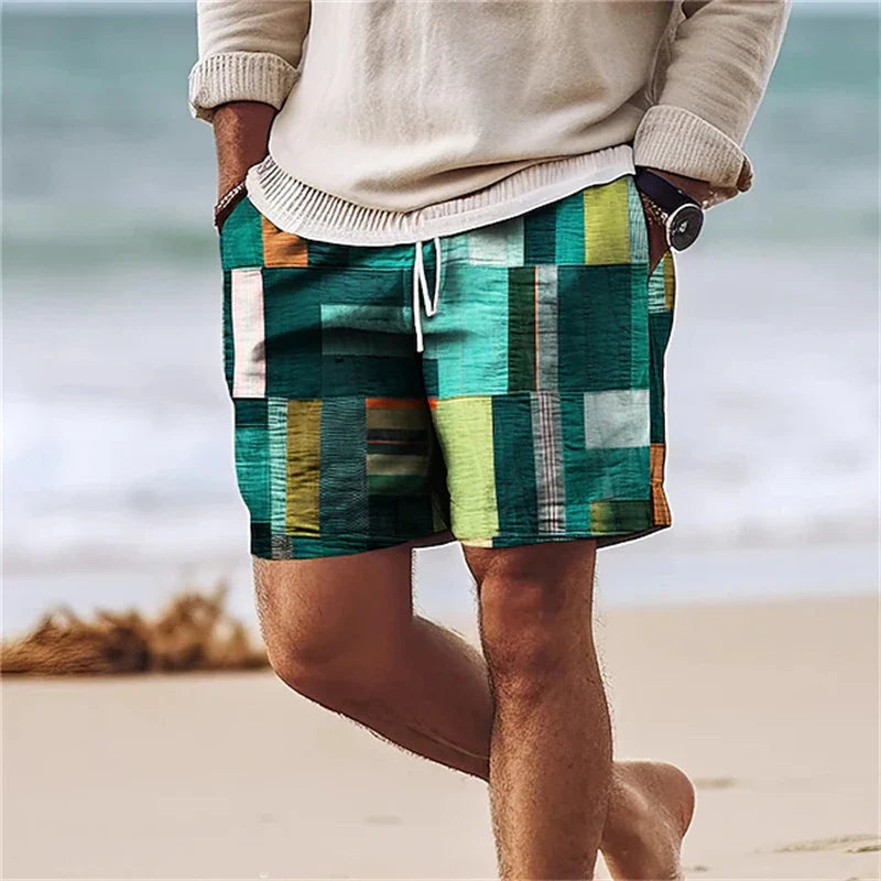 Loris™ | Pantaloncini Estivi da Uomo con Stampa 3D a Quadri