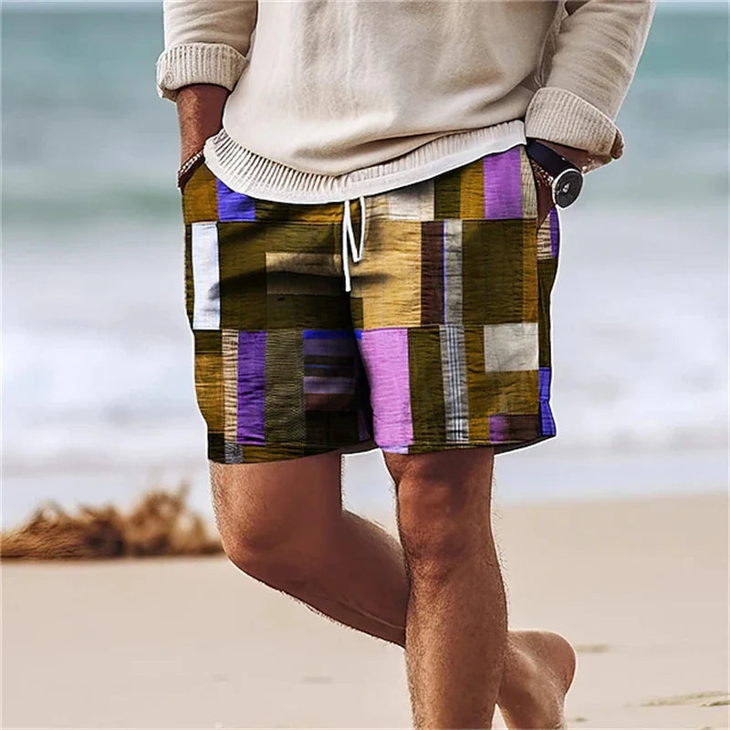 Loris™ | Pantaloncini Estivi da Uomo con Stampa 3D a Quadri